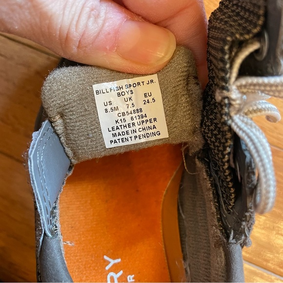 Grey toddler boys sperry boat shoes. Size 8.5 little boy. Used condition - Picture 3 of 4